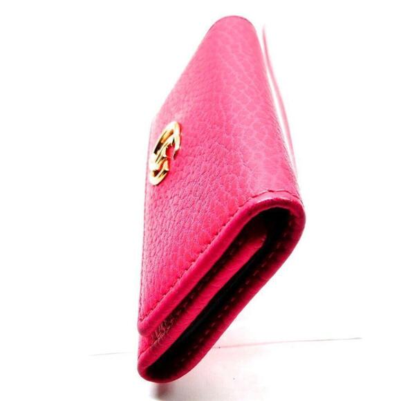 NEW Authentic GUCCI Key Case Pink Pebbled Leather (GGXX086) - Picture 3 of 12